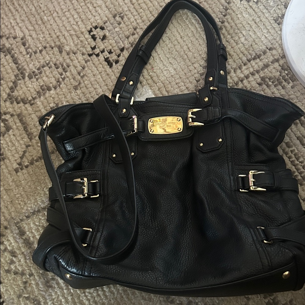 Michael Kors Black Tote with Gold Hardware
